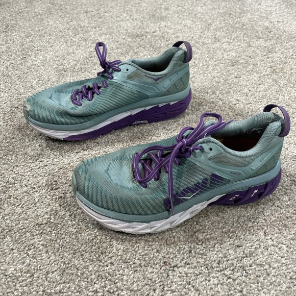 Women's Hoka One One Arahi 2 Size 6.5B Seafoam Green And Purple Gym Trainers‎ - Picture 5 of 10